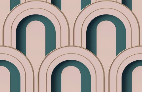 Tapeta łuki Rebel Walls R18566 Arch Deco Bijou Pink Pops