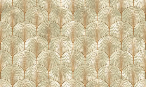 Tapeta w stylu Art-deco Rebel Walls R18575 Art Deco Palms Bronze Pops