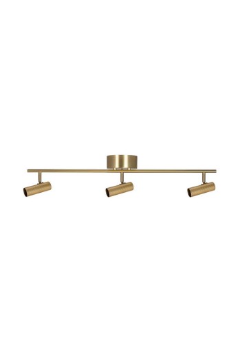 Lampa sufitowa listwa ryflowane tuby Hubble 3 Long Brushed Brass 483365 Globen