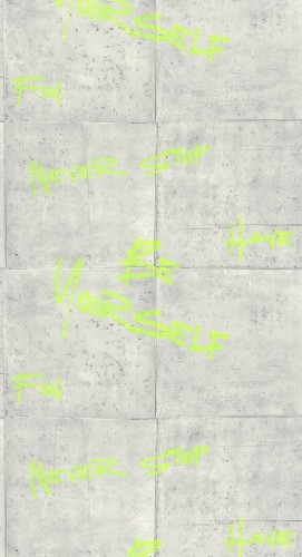 Tapeta beton z graffiti Caselio YNF 103319026 Chill Time Young & Free