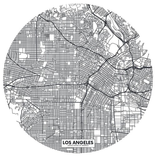 Naklejka mapa Los Angeles Caselio YNF 103450999 Fly To Los Angeles Young & Free