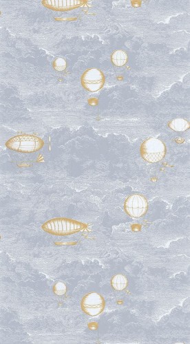 Tapeta chmury, szybowce, balony i sterowce Casadeco ONIR 87286144 Expedition Voyage Onirique