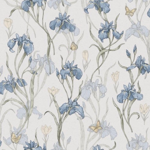 Tapeta kwiaty Sandberg S10134 Iris Sky Blue Huset i Solen