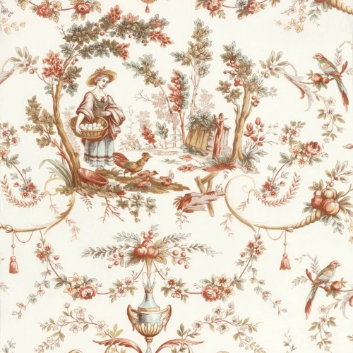 Tapeta Toile de Jouy Casadeco LBTJ 87973476 L'orangerie Les Belles Toiles de Jouy