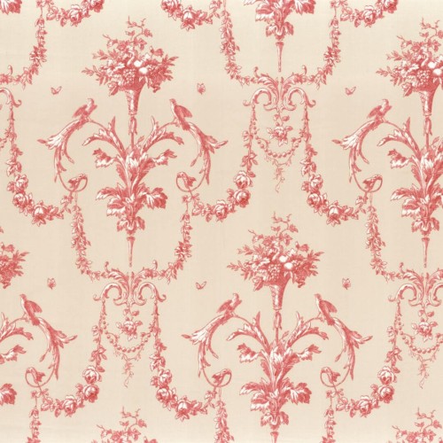 Tkanina Toile de Jouy z ornamentowym wzorem Casadeco LBTJ 88048213 Tissu Corne D'abondance Les Belles Toiles de Jouy