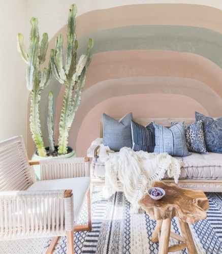 Mural tęcza Wallcolors Pastel Rainbow Life in Boho