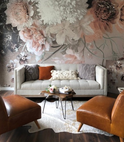 Mural duże kwiaty Wallcolors Beige floral Life in Boho