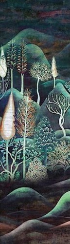 Mural krajobraz drzew i dolin Sizal Khroma DGSUM2021 Munnar Summer