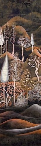 Mural krajobraz drzew i dolin Sizal Khroma DGSUM2031 Munnar Summer