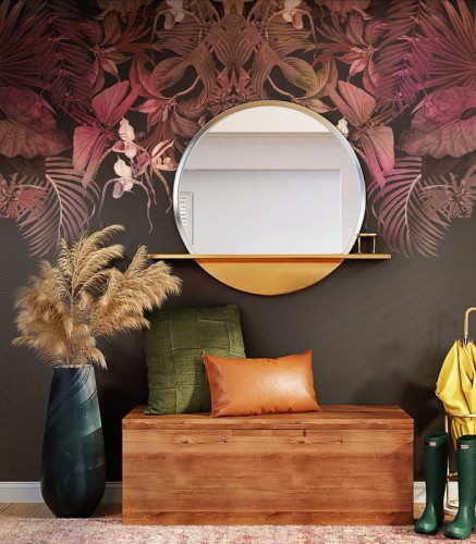 Mural tropikalna roślinność Wallcolors Tropical Composition Pink Medicine