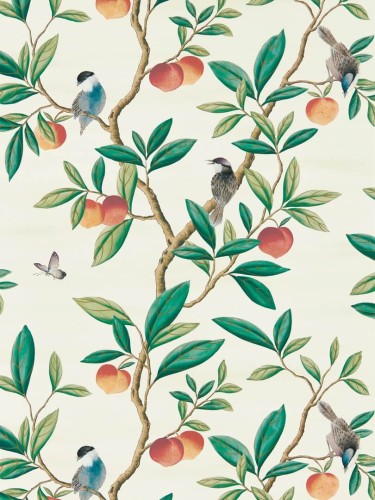 Tapeta ptaki i owoce chinoiserie Harlequin 112906 Ella Diane Hill