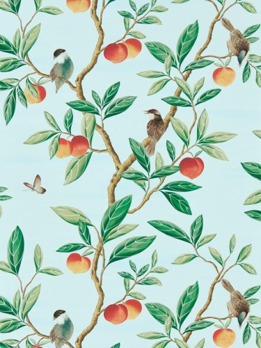 Tapeta ptaki i owoce chinoiserie Harlequin 112908 Ella Diane Hill