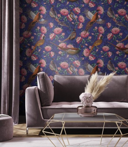 Mural bażanty i kwiaty Wallcolors Pheasants Dzień Dobry