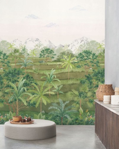 Mural egzotyczny krajobraz pola ryżowego Casadeco BALI 88207203 M Riziere Bali