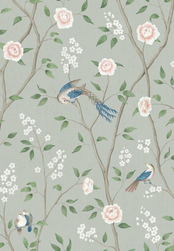 Tapeta botaniczna w stylu chinoiserie Boras Tapeter Paradise Birds 1903 Dreamy Escape