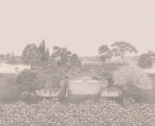Mural krajobraz angielskiego ogrodu Cole & Son Idyll 120/1002 The Gardens (zestaw 2 rolek)