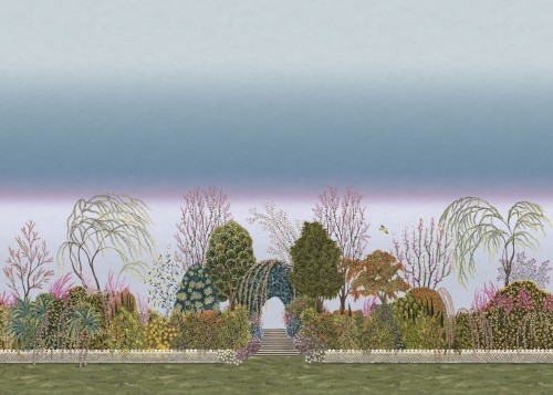 Mural botaniczny ogród Cole & Son Reverie 120/4010 The Gardens (zestaw 2 rolek)