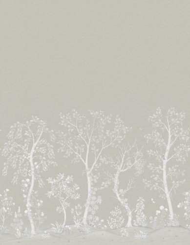 Mural drzewa Jedwab Cole & Son Seasonal Woods Silk 120/6023S The Gardens (zestaw 2 rolek)