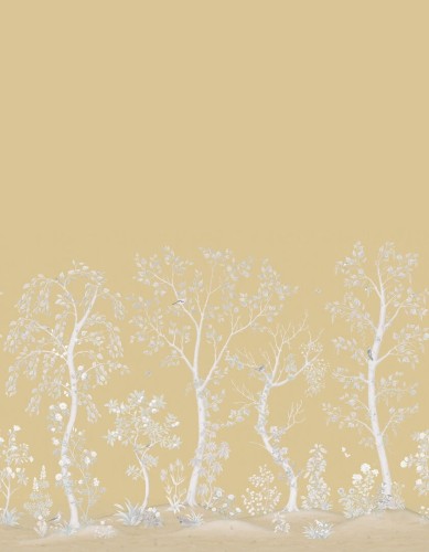 Mural drzewa Cole & Son Seasonal Woods Pearl 120/6024M The Gardens (zestaw 2 rolek)