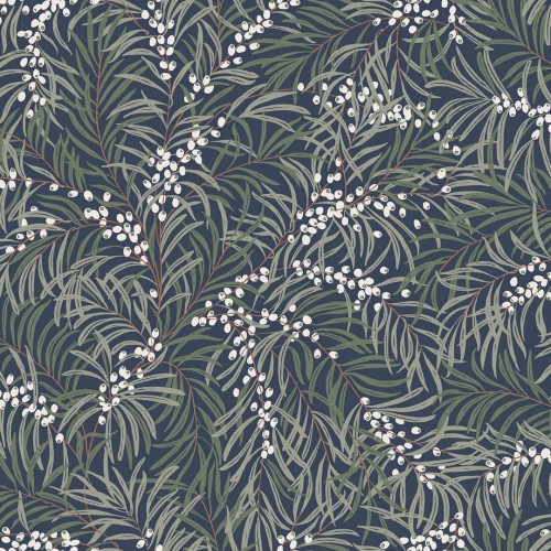 Tapeta liście Sandberg S10208 Idun Classic Blue Villa Dalaro II