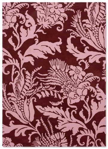 Bordowo-różowy dywan w kwiaty BAROQUE PINK 162902