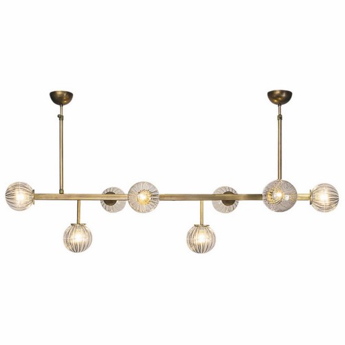 ! HIT ! Elegancka lampa wisząca 18132-BR Zambelis 8 szklanych kloszy