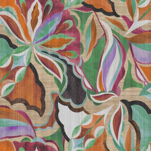 Tapeta tekstylna w tropikalne kwiaty Arte Myriad 24100 Tangram Essentials