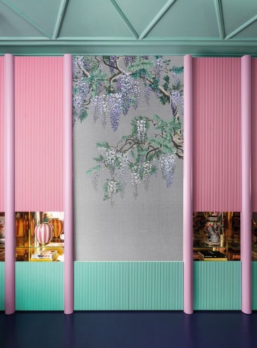 Fototapeta kwiaty wisterii London Art Iromuji KTN07 D Tale Books: Kimono