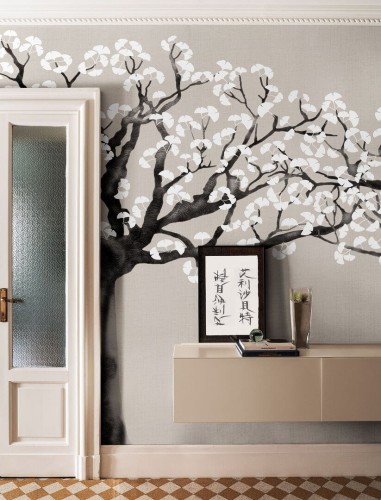Fototapeta drzewa miłorzębu japońskiego London Art Kosode KMN18 E Tale Books: Kimono
