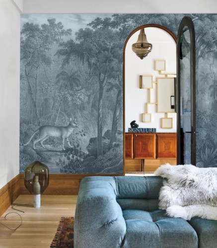 Mural dżungla Jungle Cat Blue 7937 Wallcolors