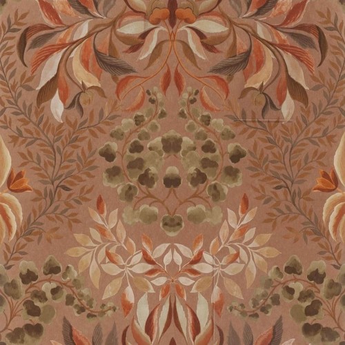 Tapeta roślinny adamaszek Designers Guild PDG1157/03 Karakusa Copper Ikebana