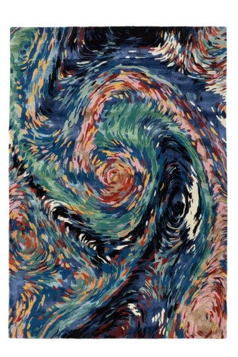 Dywan nowoczesny abstrakcyjny Flores Blue Handmade Collection Carpet Decor Fargotex
