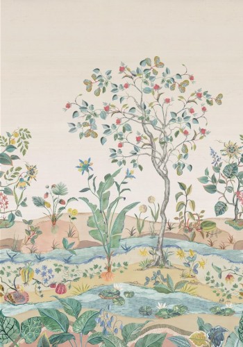 Mural botaniczny krajobraz Sizal Osborne & Little W7817-04 Mythica Mural Grasscloth Rhapsody