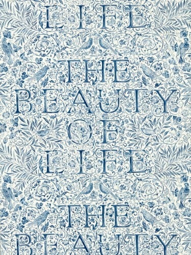 Tapeta botaniczna z napisami Morris & Co. 217190 The Beauty Of Life Emery Walker's House