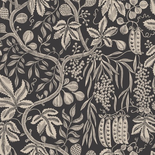 Tapeta roślinna w owoce i liście Sandberg S10257 Fig garden Charcoal Le Village