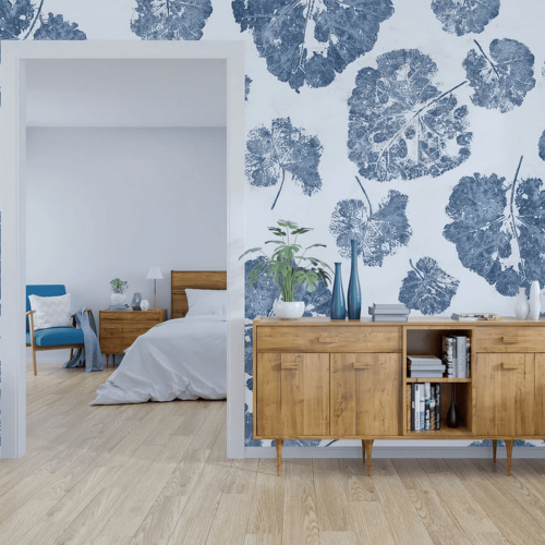 Fototapeta liście WallArt Foglia Navy