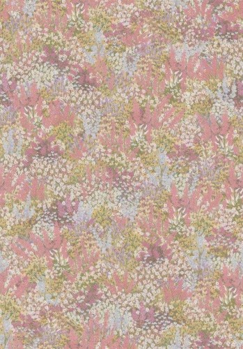 Tkanina satynowa ze wzorem łąki trudnopalna Cole & Son Petite Fleur Satin Peach Blush  F121/1005 The Gardens Vol. II
