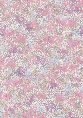 Tkanina welurowa ze wzorem łąki Cole & Son Grande Fleur Velvet Cerise Eau de Nil  F121/1008 The Gardens Vol. II