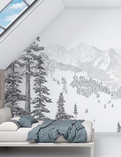 Mural krajobraz gór PaperMint MONTAGNE Hiver 1094 Origins