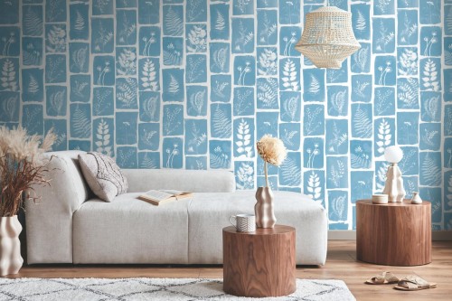 Mural zielnik PaperMint EMPREINTES VEGETALES Bleu Clair R014 Les Essentiels
