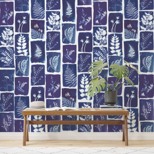 Mural zielnik PaperMint EMPREINTES VEGETALES Bleu Roi R013 Les Essentiels