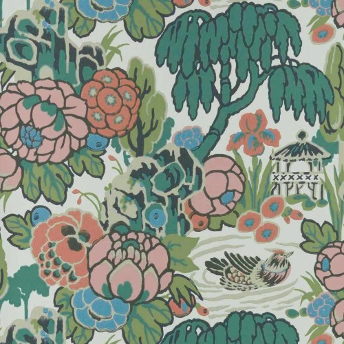 Tapeta chiński ogród 1838 Wallcoverings 2311-169-02 Mandarin Garden Coral V&A Decorative Papers