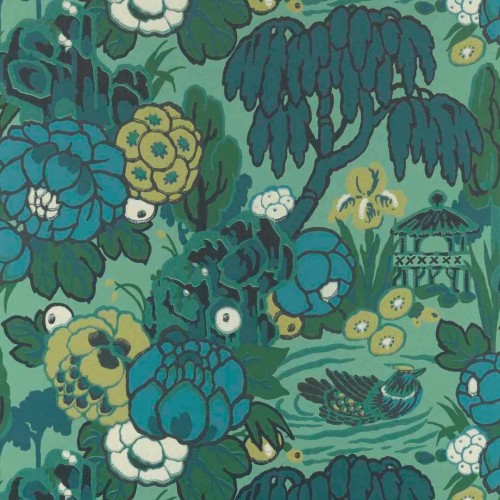 Tapeta chiński ogród 1838 Wallcoverings 2311-169-04 Mandarin Garden Jade V&A Decorative Papers