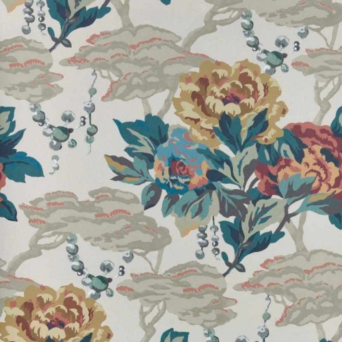 Tapeta piwonie 1838 Wallcoverings 2311-170-01 Paeonia Warm Sand V&A Decorative Papers