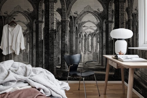 Fototapeta gotycka architektura Rebel Walls R19221 Gothic Arches Vintage Vintage Brocade