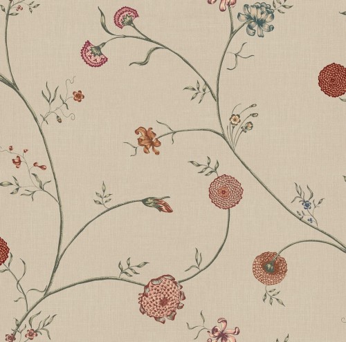 Tapeta delikatne kwiaty Rebel Walls R19284 Flower Thread Sand Vintage Brocade