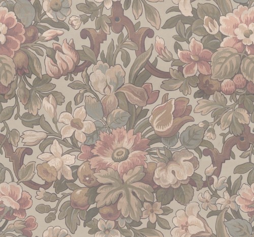 Tapeta kwiaty vintage Rebel Walls R19266 Vintage Garden Pastel Vintage Brocade