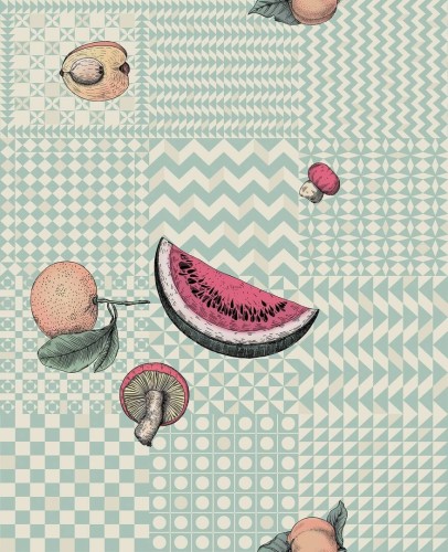 Tapeta owoce i geometria Cole & Son Frutta e Geometrico 123/6029 Fornasetti Senza Tempo II