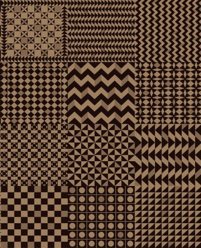 Tapeta abstrakcyjna geometria - szachownica czarno-złota Cole & Son Geometrico 123/7036 Fornasetti Senza Tempo II