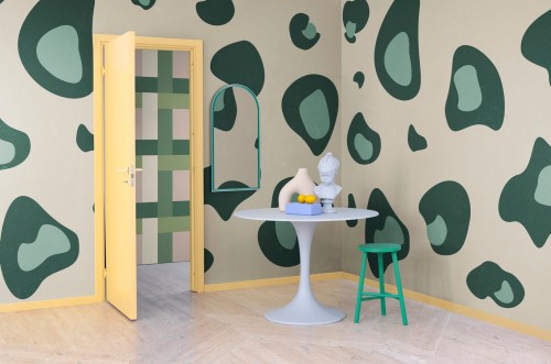 Fototapeta cętki Rebel Walls R19438 Giant Leopard Green Maximalism More is More